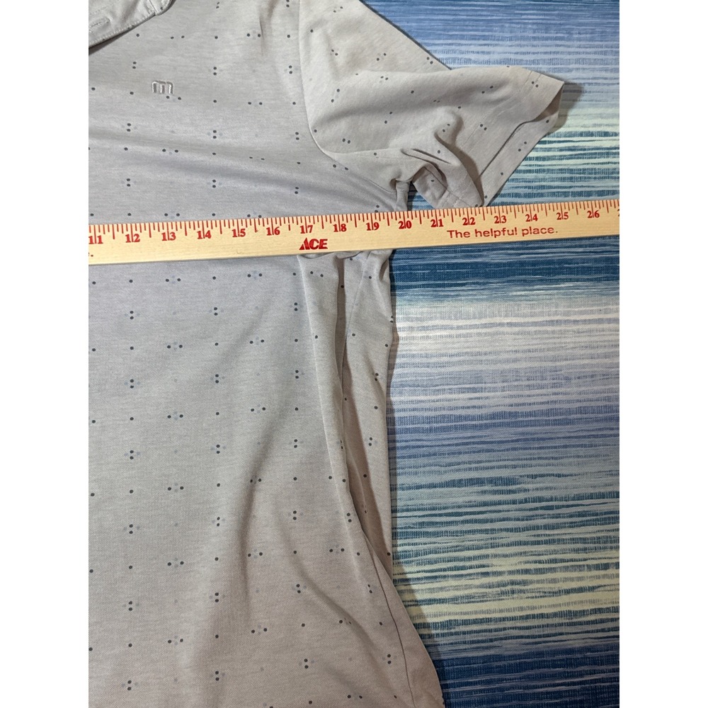 TravisMathew Mens Gray Geometric Dot Performance Golf Polo Shirt Size Medium - Picture 4 of 6